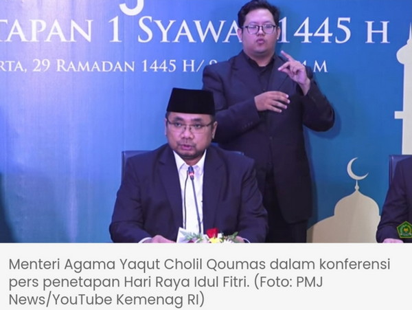 Pemerintah Tetapkan 1 Syawal 1445 H Jatuh Pada 10 April 2024