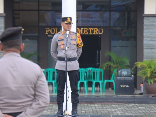 Kapolres Metro Polda Lampung Pimpin Apel Jam Pimpinan Tekankan Profesionalisme dan Pelayanan Prima