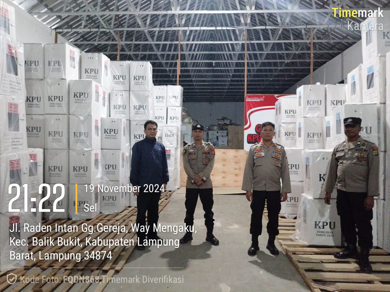 Polres Lampung Barat Pengamanan Ketat di Gudang Logistik KPU