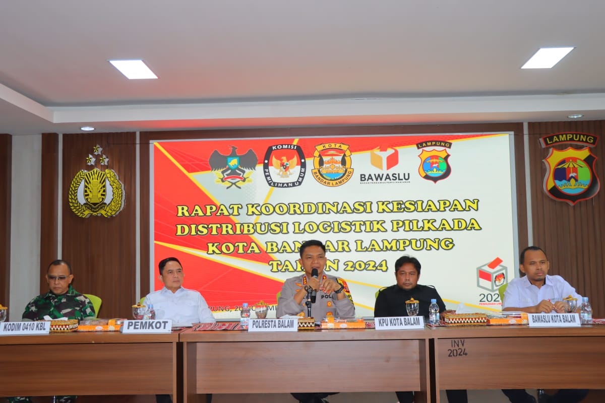 Polresta Bandar Lampung Gelar Rakor Bahas Pengamanan Distribusi Logistik Pilkada 2024