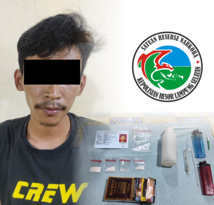 Polres Lamsel Kembali Ungkap Pelaku Penyalahgunaan Narkoba di Merebau Mataram