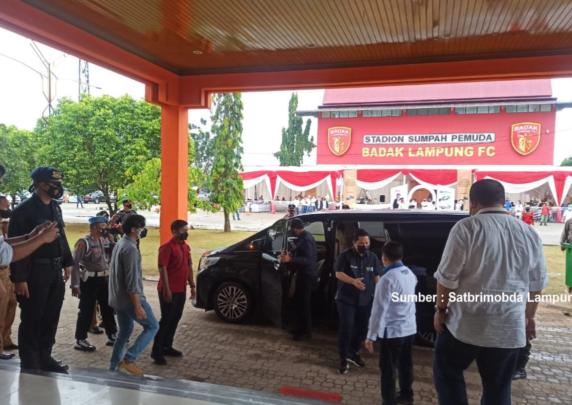 Gegana Lampung Pastikan Keamanan Kegiatan Kunjungan Kerja Menteri BUMN RI di PTPN VII Lampung