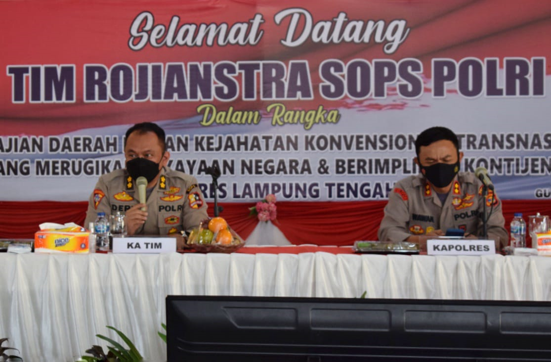 Tim ASOPS Polri Lakukan Pengkajian Daerah Rawan Kejahatan Konvensional Di Polres Lampung Tengah
