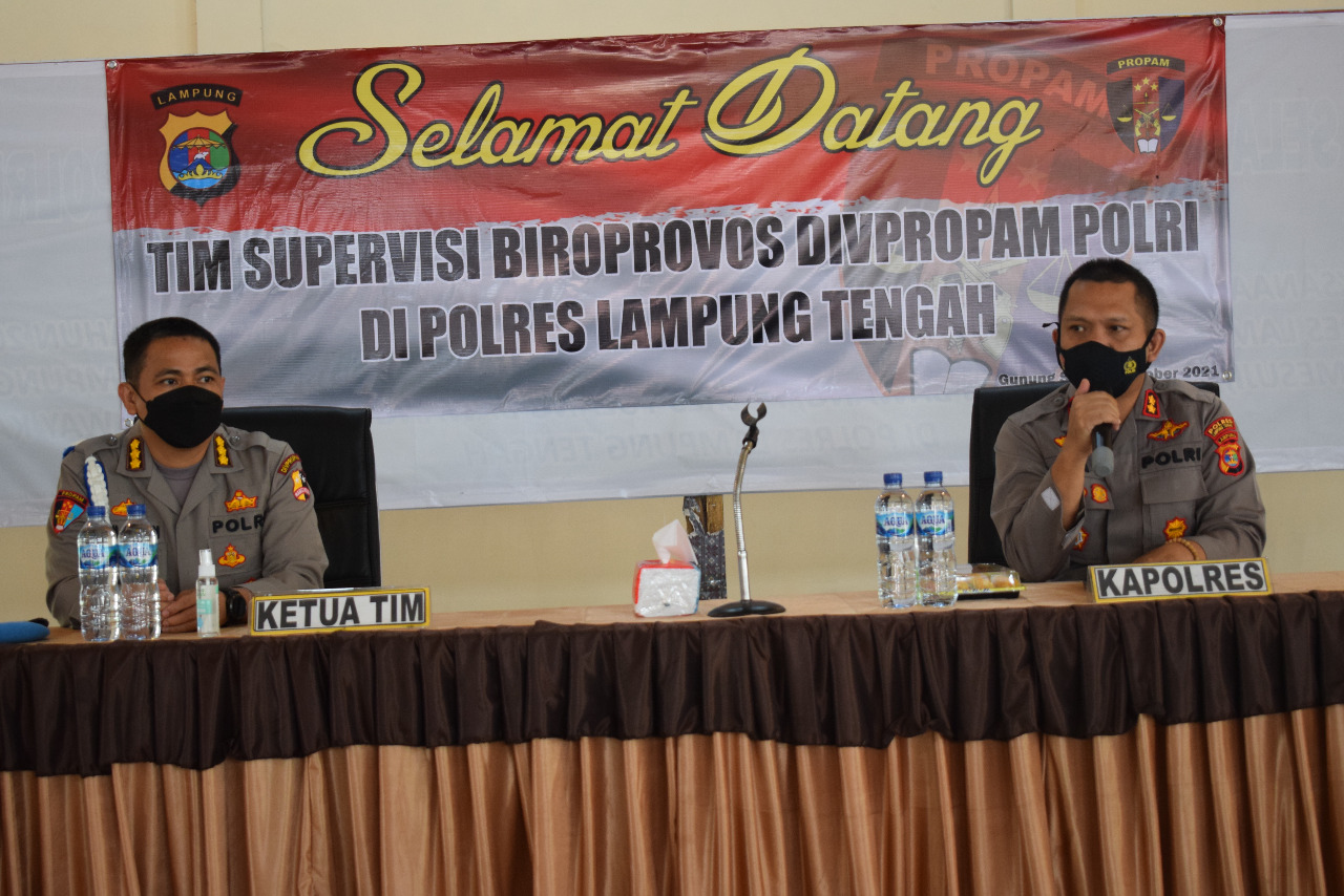 Polres Lampung Tengah Terima Kunjungan Supervisi Team Biro Provos Divpropam Mabes Polri