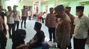 Kapolres Mesuji Meninjau Vaksinasi Serentak Di Kecamatan Mesuji Timur Dan Rawa Jitu Utara