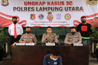 Polres Lampung Utara Gelar Konferensi Pers Ungkap Kasus Curat Kerugian 150 Juta Rupiah