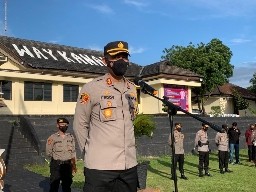 Polres Way Kanan Gelar Apel Pengamanan Malam Takbir 