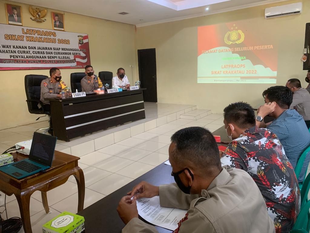 Polres Way Kanan Gelar Latihan Pra Operasi Sikat Krakatau 2022.