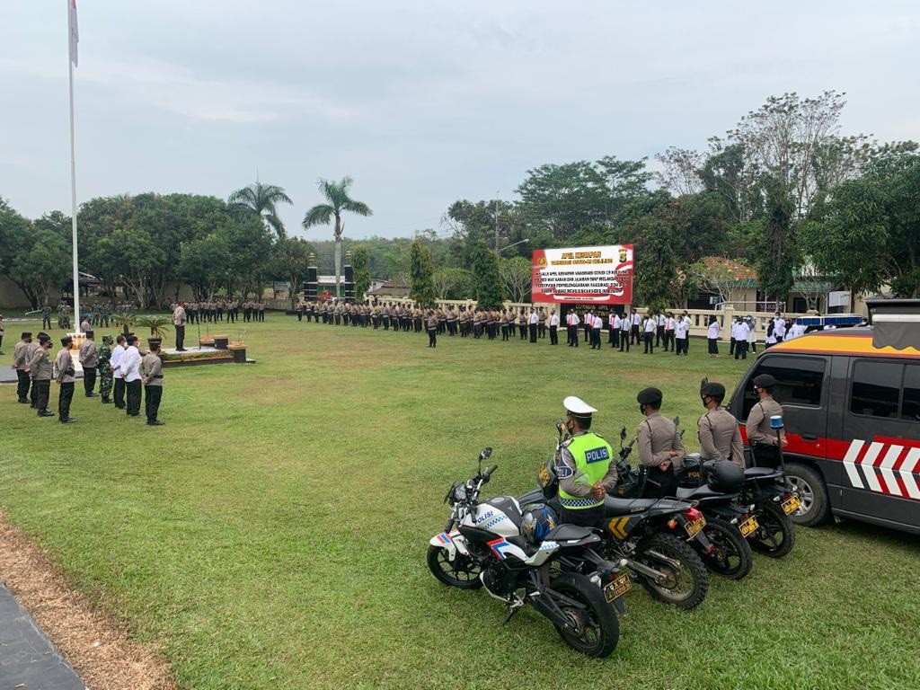 Polres  Way Kanan Gelar Apel Kesiapan Vaksinasi Covid – 19 Keliling  