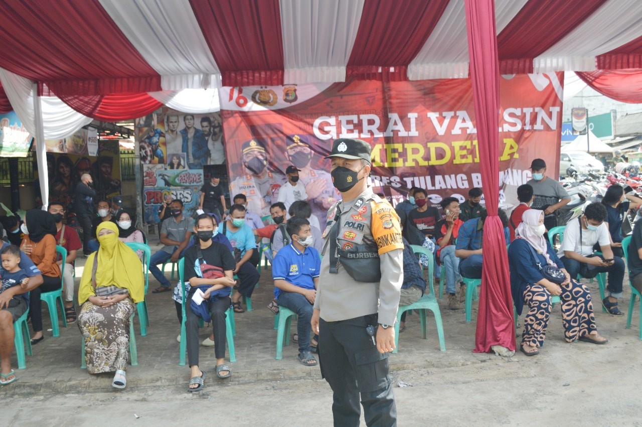 Sambut HUT ke-76 Kemerdekaan RI, Polres Tulang Bawang Buka Gerai Vaksin Merdeka