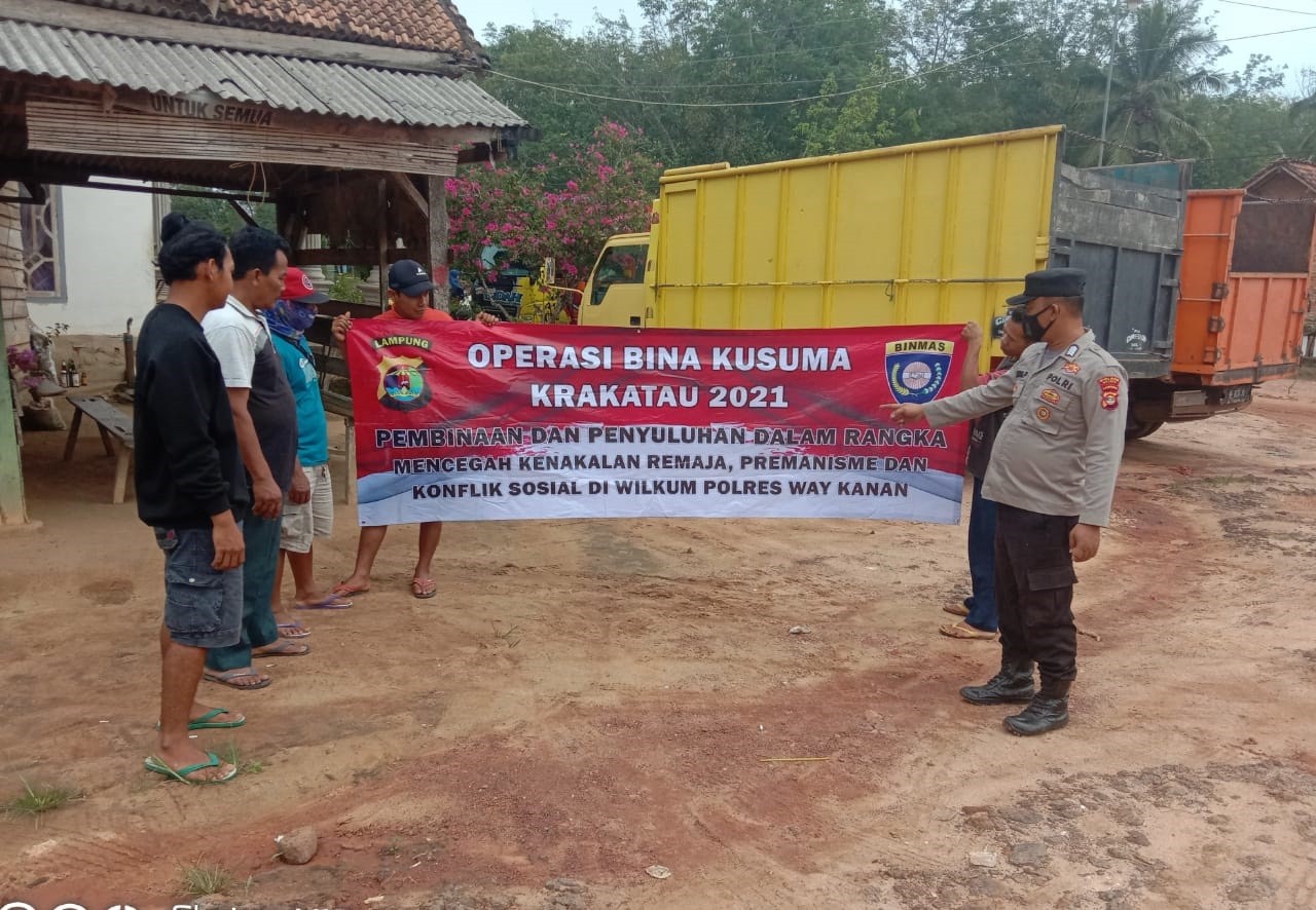 Operasi Bina Kusuma 2021, Polsek Buay Bahuga Binluh Warga di Kampung Suka Agung 