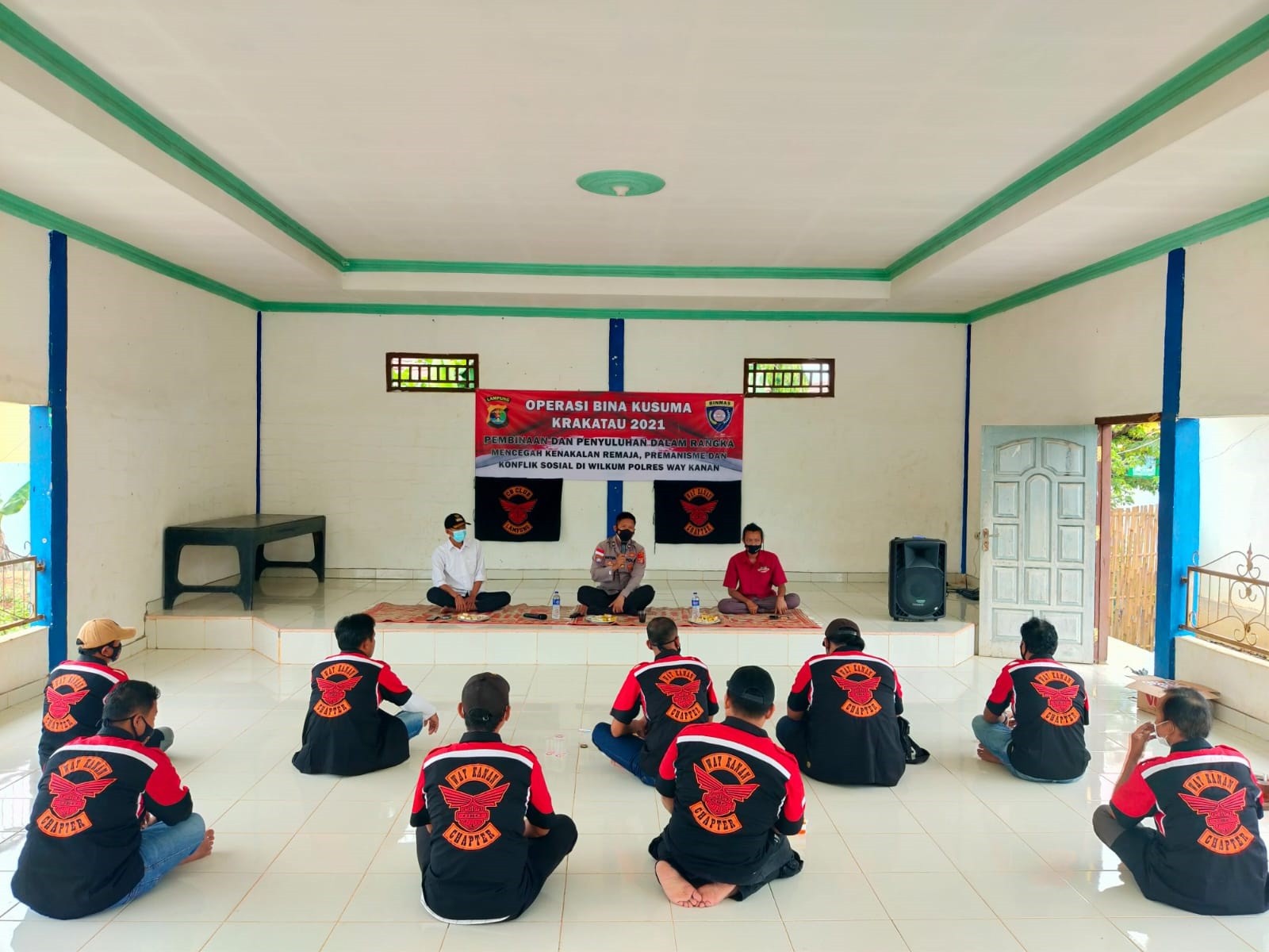 Ops Bina Kesuma Krakatau 2021, Kanit Binmas Beri Penyuluhan Komunitas Motor di Pakuan Ratu