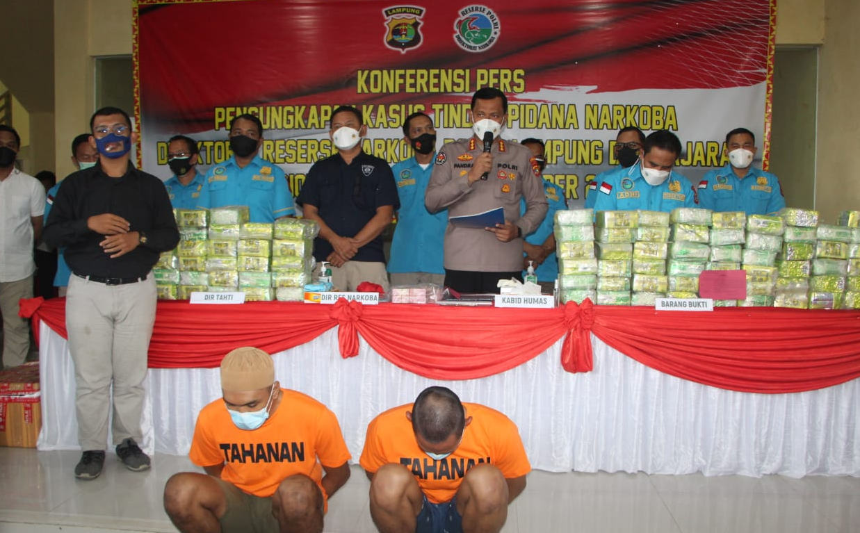 Selama 9 Bulan, Polda Lampung Ungkap Ratusan Kilogram Narkotika