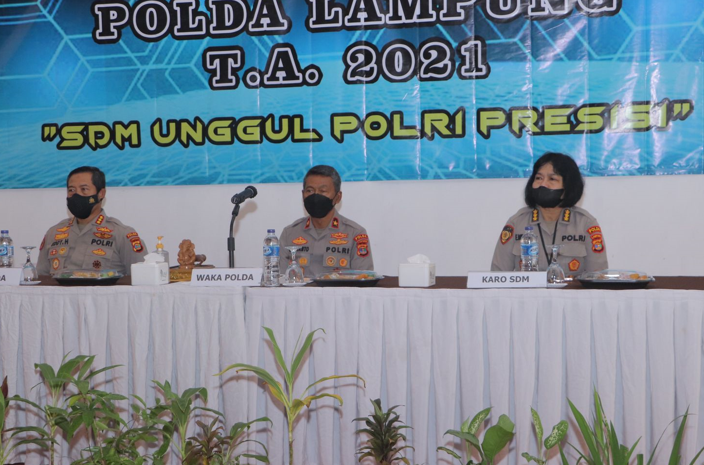 Wakapolda Lampung buka Rakorbin SDM dan PNS Polri Polda Lampung TA. 2021 