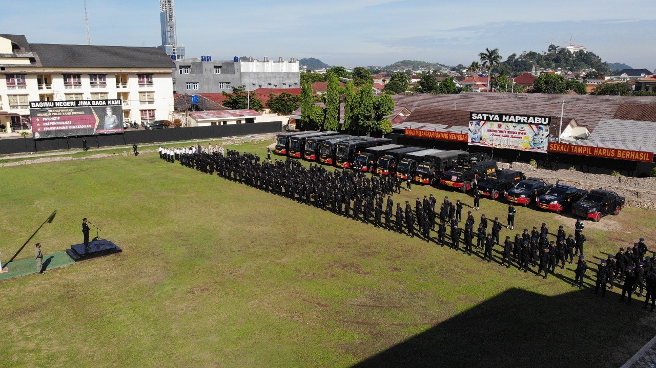 Brimob Lampung Siagakan Pasukan Amankan Muktamar NU Ke 34 Di Provinsi Lampung 