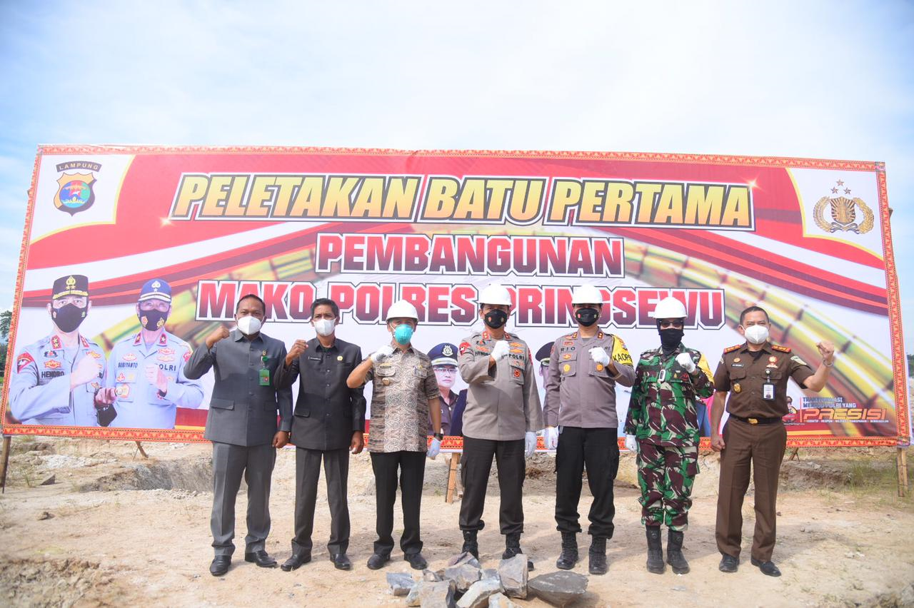 Peletakan Batu Pertama Mapolres Pringsewu Kapoldalampung Berikan Pelayanan Maksimal Ke Masyarakat