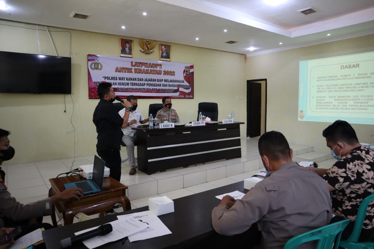Polres Way Kanan Gelar Latihan Pra Operasi Antik Krakatau 2022.