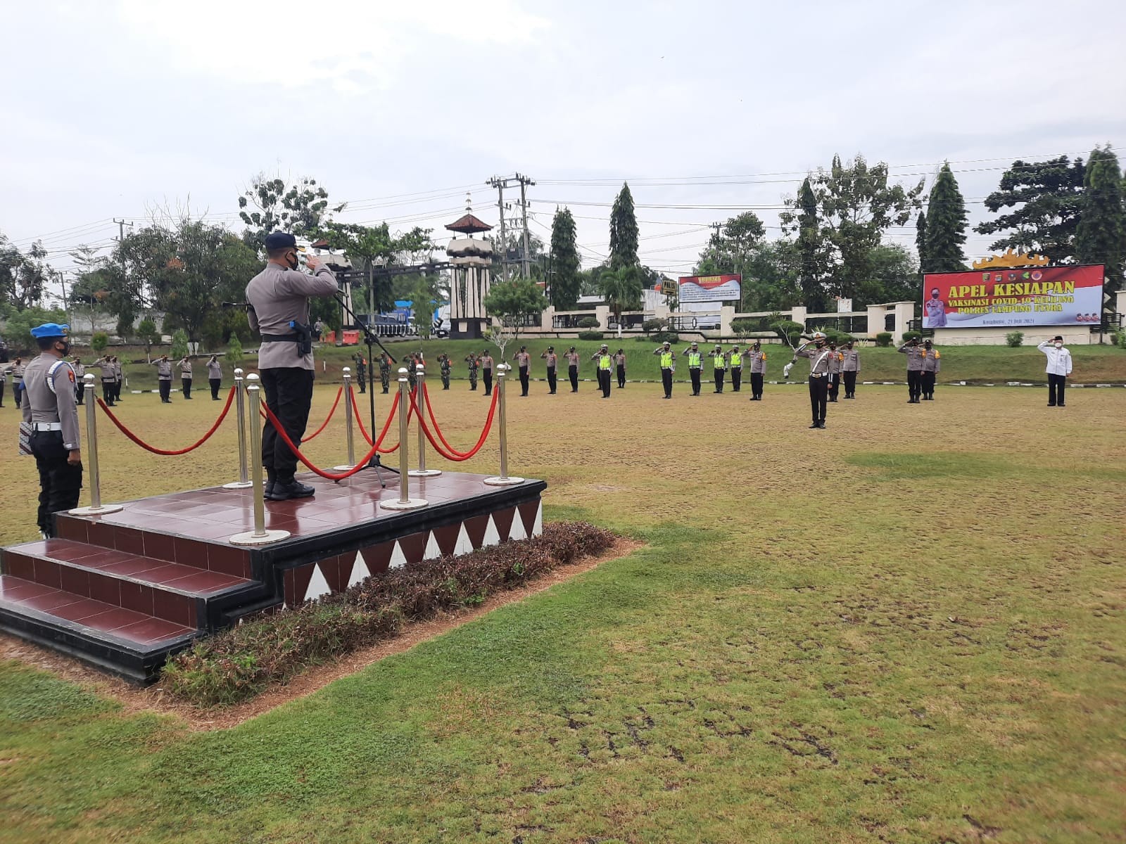 Polres Lampung Utara gelar Apel kesiapan Vaksinasi Covid-19 keliling