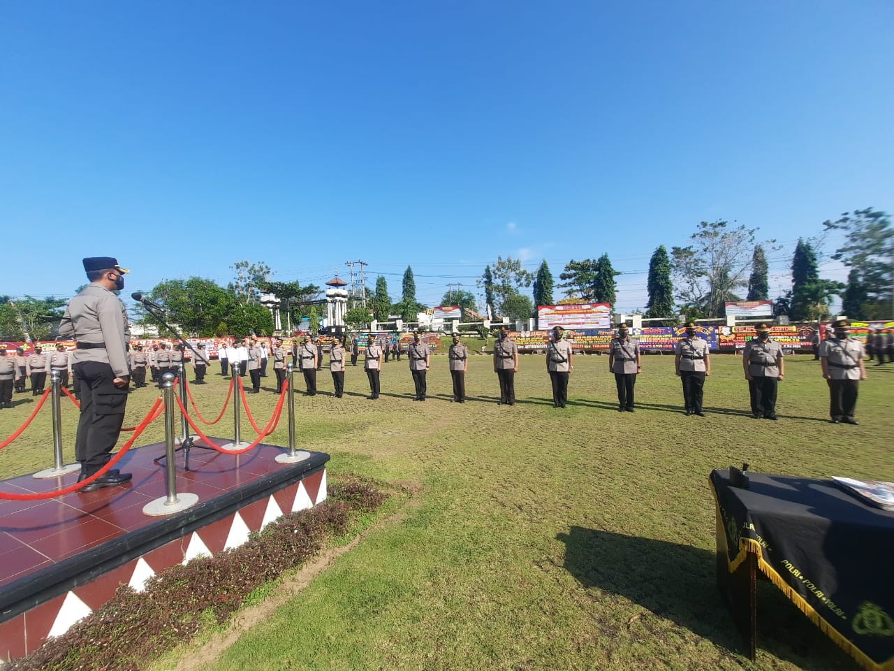 AKBP Kurinawan Ismail Pimpin Upacara Serah Terima Pelatikan dan Pengukuhan Pejabat Polres Lampung Ut
