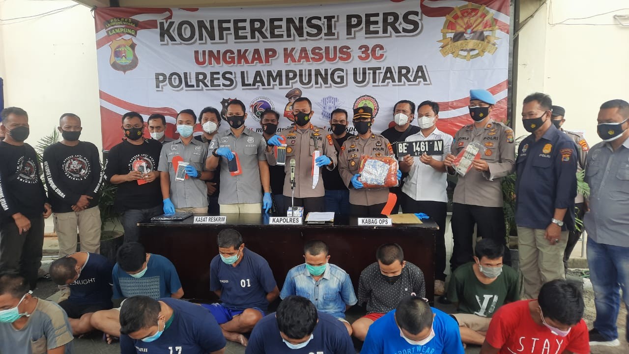 Hari Bhayangkara Ke 75, Polres Lampung Utara Amankan 22 Pelaku Kejahatan
