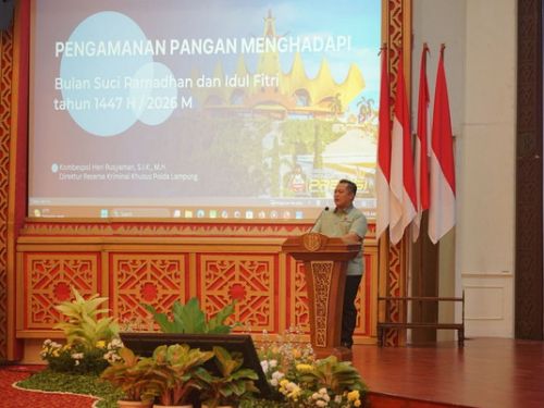 Polda Lampung Tegaskan Komitmen Pengamanan Pangan dalam High Level Meeting TPID Jelang Ramadhan