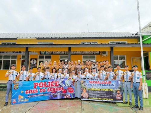Satlantas Polres Lampung Utara Gelar Police Goes To School di SMP dan SMA Kemala Bhayangkari