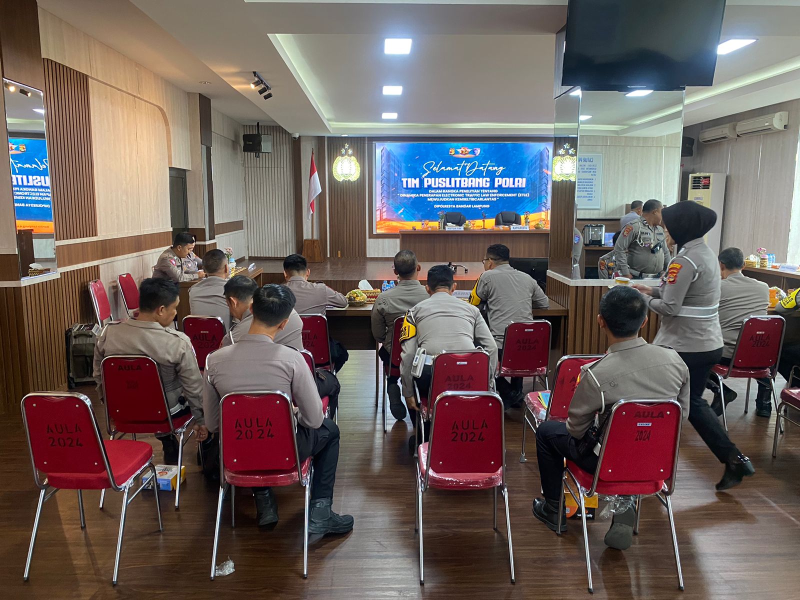 Polres Pesawaran Hadiri Penelitian Penerapan ETLE di Polresta Bandar Lampung untuk Tingkatkan Kamseltibcarlantas