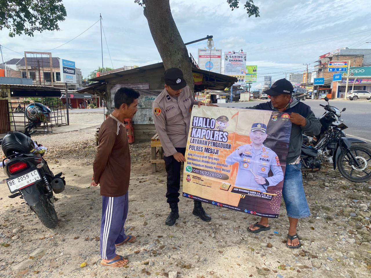 Polsek Simpang pematang mensosialisasikan rutin Nomor layanan aduan Kapolres Mesuji