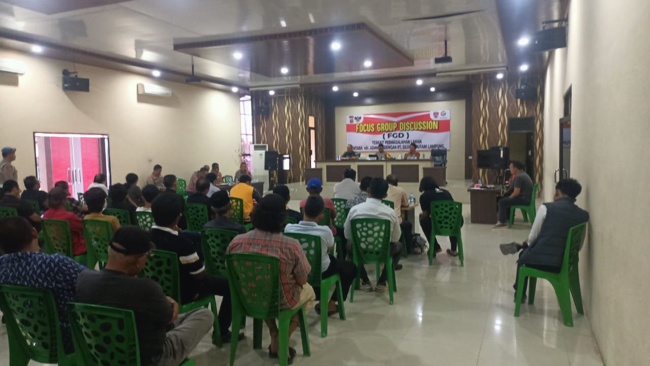 Waka Polres Mesuji Pimpin Kegiatan FGD Terkait Permasalahan Lahan antara Saudara Adam CS dengan PT Silva In Hutani Lampung