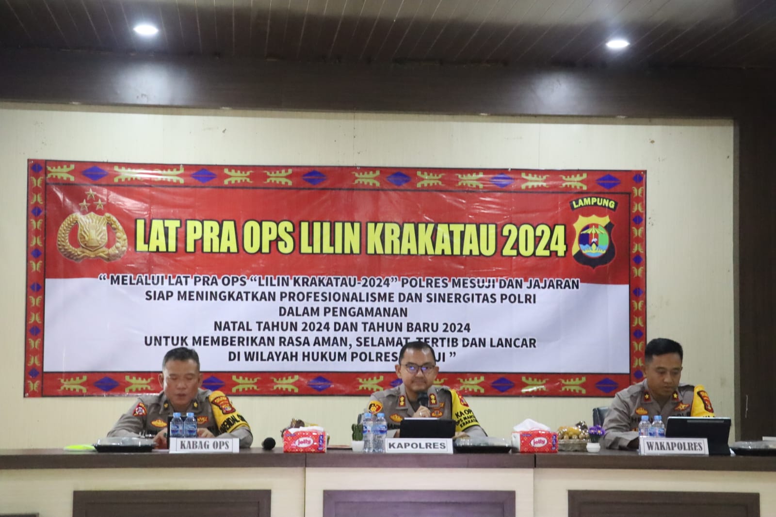 Kapolres Mesuji Pimpin Lat Pra Ops Lilin Krakatau 2024 Di Aula Mapolres Mesuji
