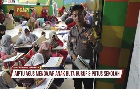 Kiprah Aiptu Agus Riyanto Agar Anak-anak Pemulung Bisa Sekolah