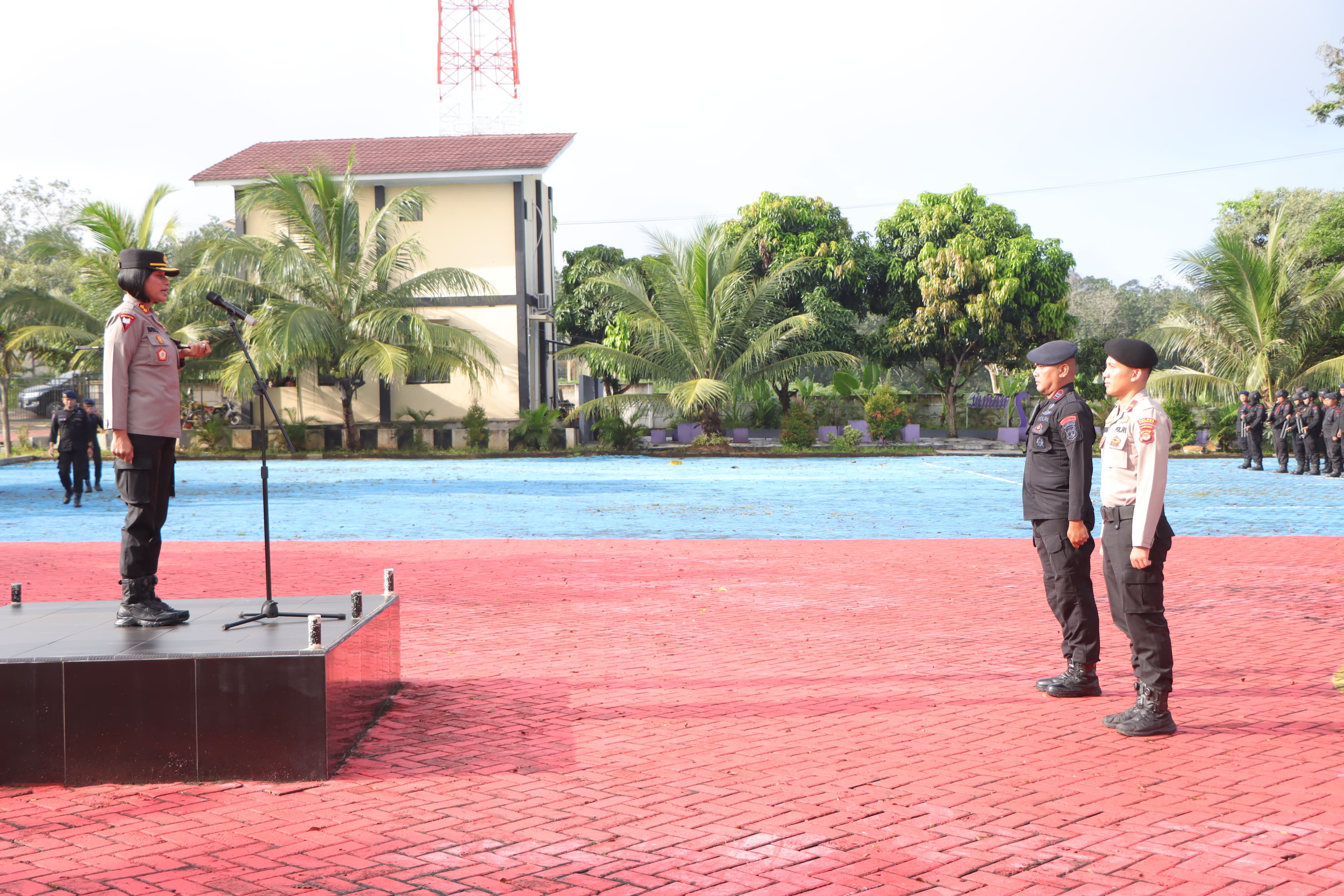 Apel Gabungan: Kapolres Pesawaran Tegaskan Kesiapan Penuh Polres dan Brimob Dalam Mengawal Keamanan Pasca Putusan MK