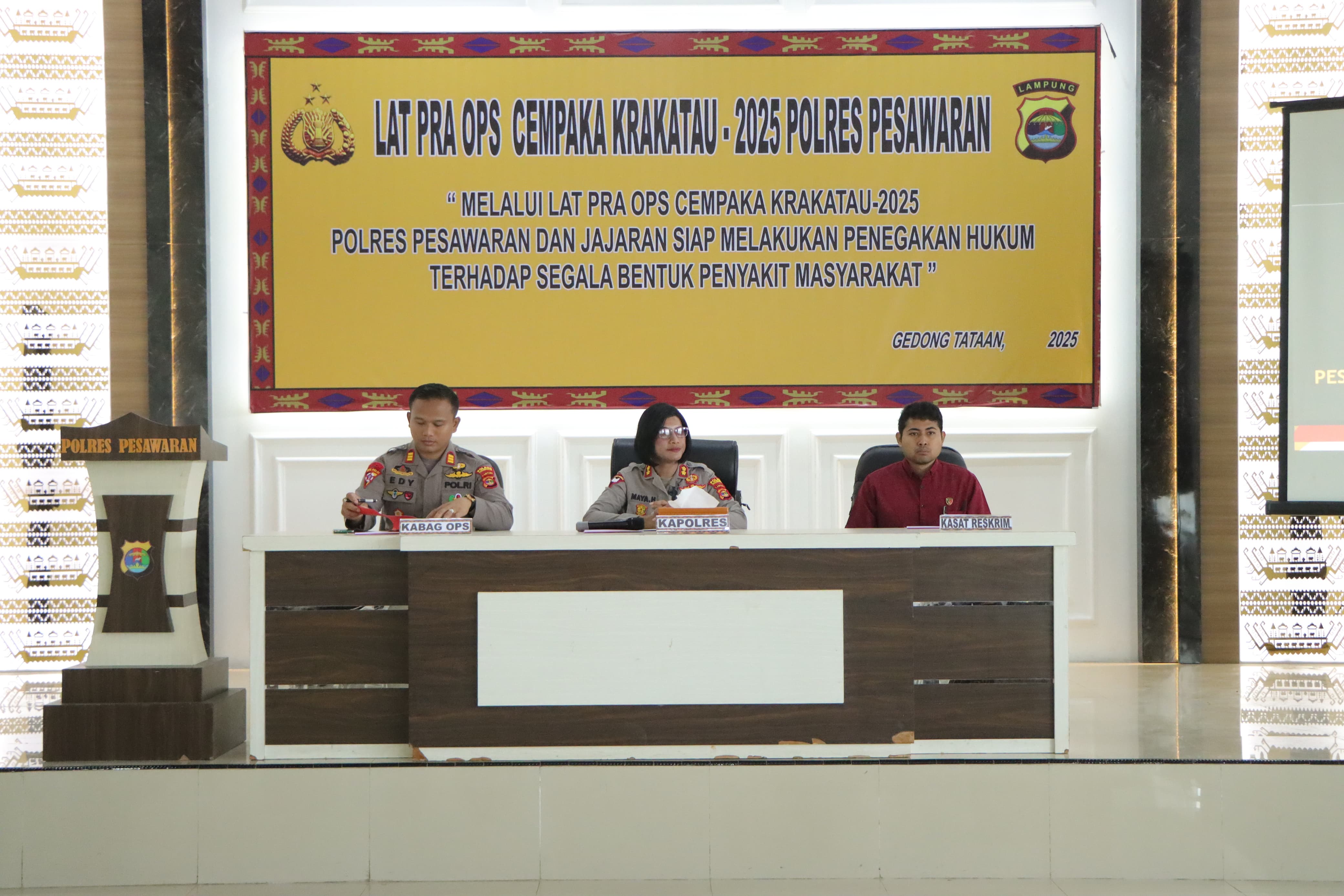 Polres Pesawaran Gelar Lat Pra Ops Cempaka Krakatau 2025