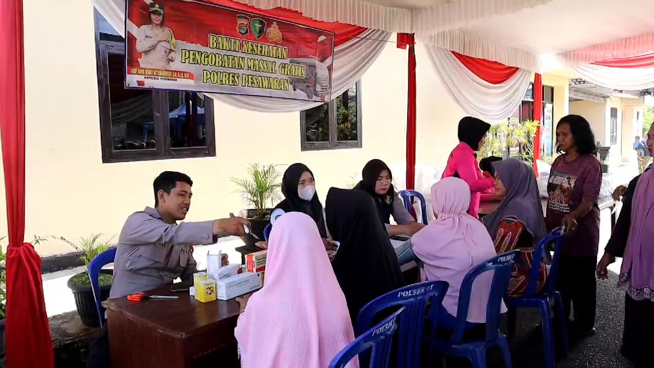 Polres Pesawaran Gelar Bakti Kesehatan di Polsek Gedong Tataan Sambut Ramadhan 1446 H