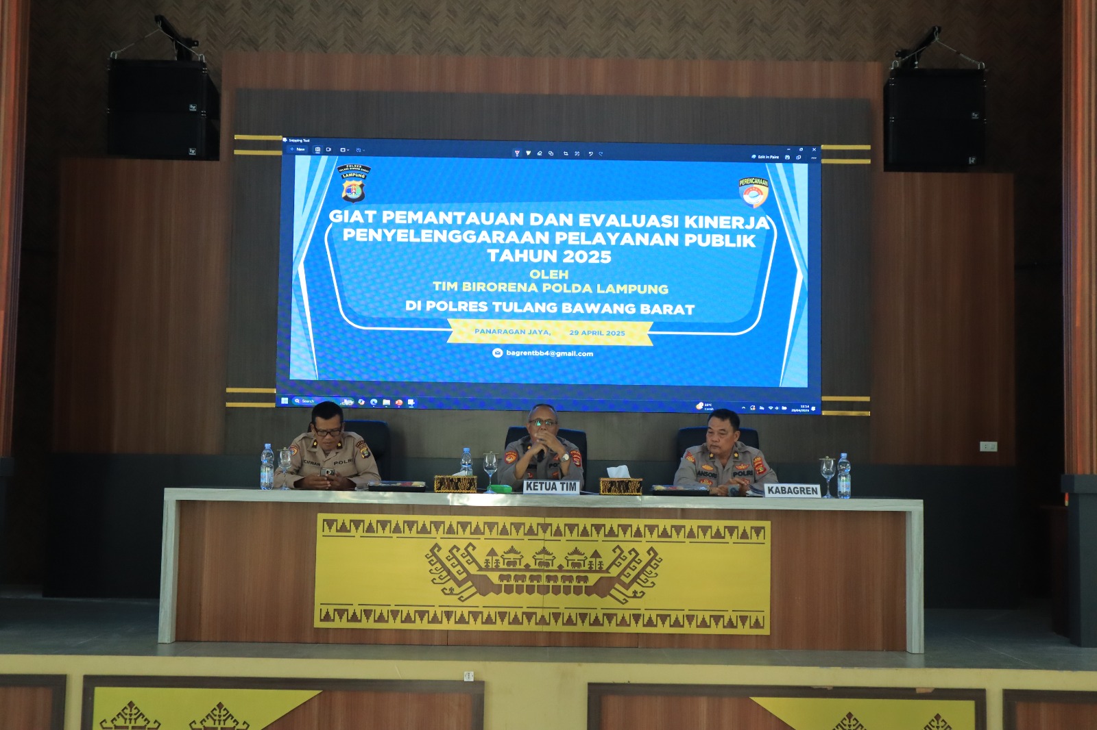 Tim Birorena Polda Lampung Laksanakan Evaluasi Pelayanan Publik di Polres Tubaba