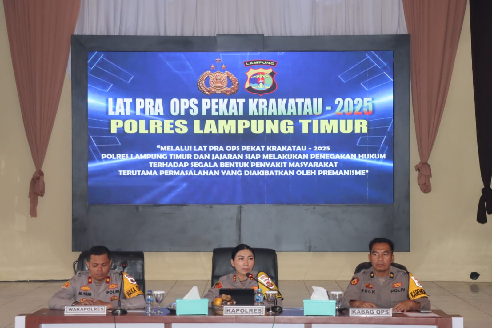 Polres Lampung Timur Gelar Latihan Pra Operasi Pekat Krakatau 2025, Sasar Premanisme dan Penyakit Masyarakat