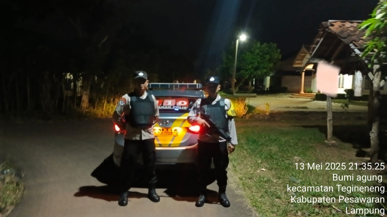 Polsek Tegineneng Gelar Patroli Hunting Malam Hari, Antisipasi C3 dan Kejahatan Jalanan
