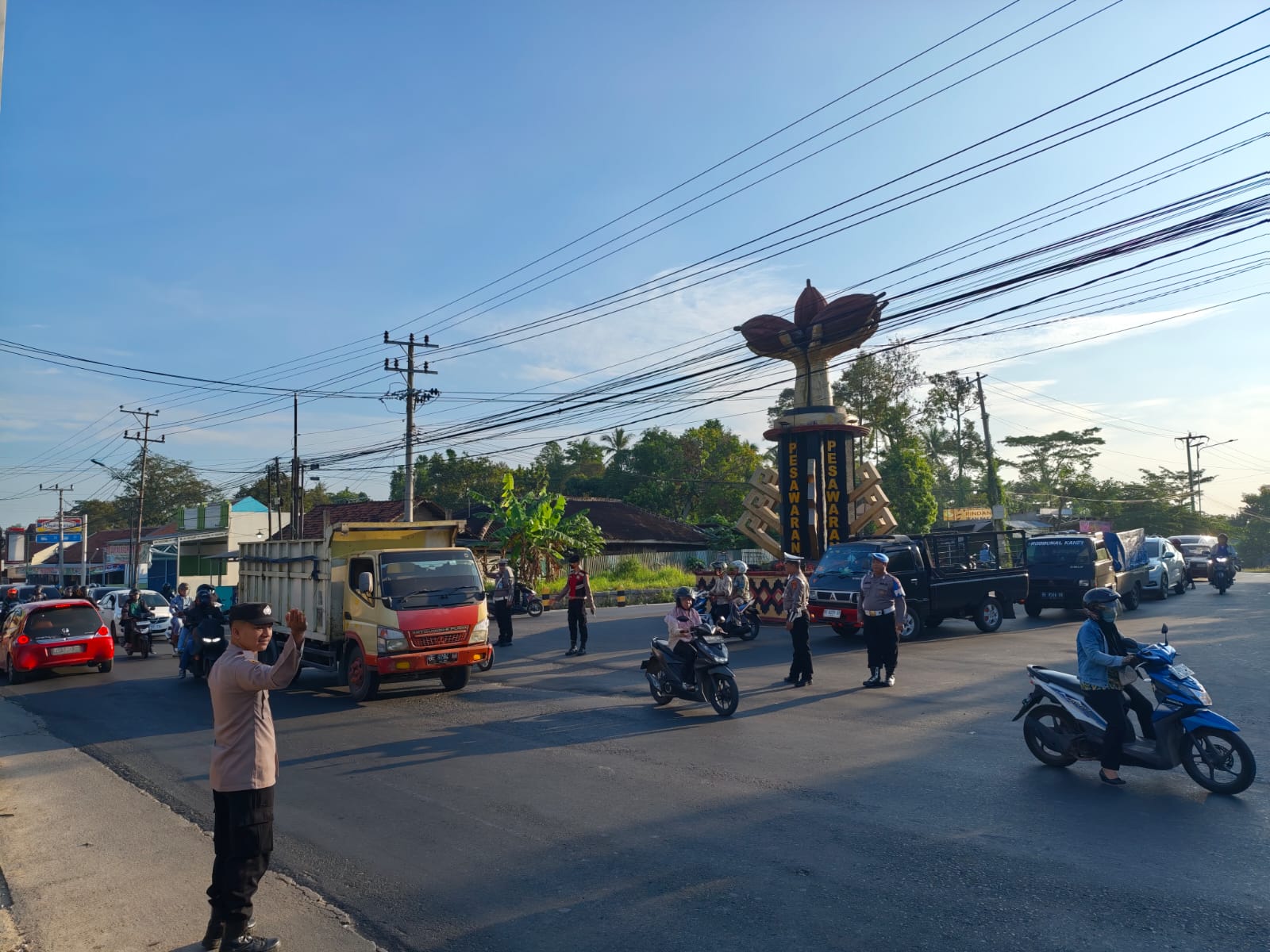 Polres Pesawaran Gelar Pam Rawan Pagi, Kapolres: Hadirnya Polisi Ciptakan Rasa Aman Pengguna Jalan