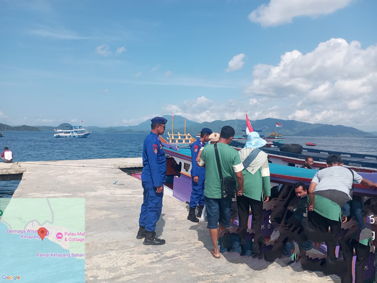Libur Akhir Pekan, Sat Polairud Polres Pesawaran Intensifkan Binmas Perairan di Dermaga Ketapang