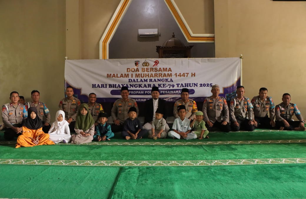 Si Propam Polres Pesawaran Gelar Pengajian dan Doa Bersama, Peringati Hari Bhayangkara ke-79 dan Tahun Baru Islam