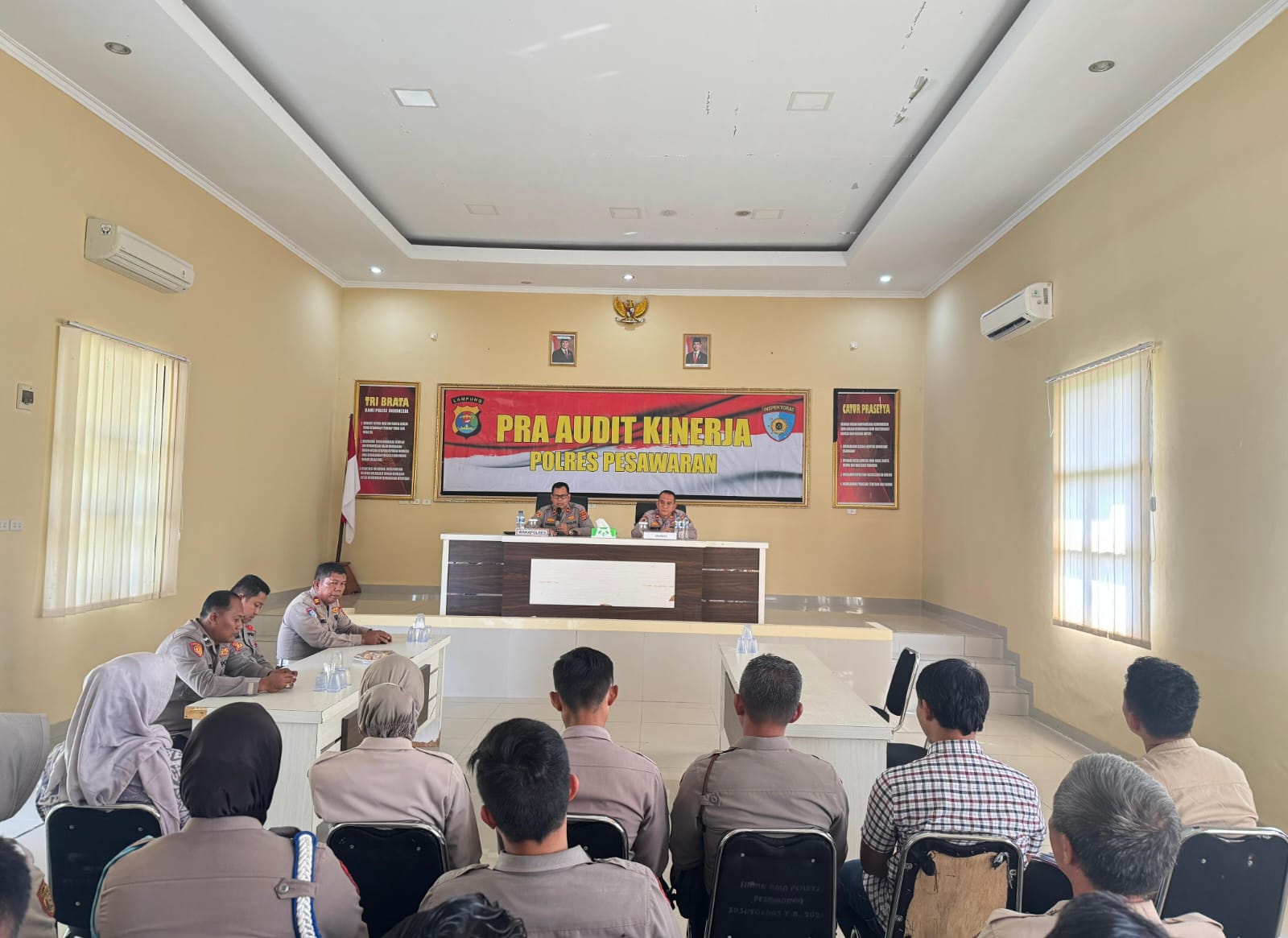 Transparan dan Akuntabel, Polres Pesawaran Gelar Pra Audit Tahap II Itwasum Polri