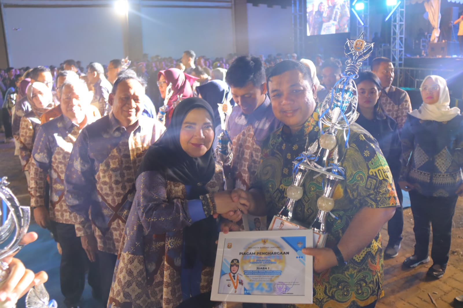 Stand Polresta Bandar Lampung Raih Juara I Terbaik Kategori Antar Instansi Bandar Lampung Expo 2025