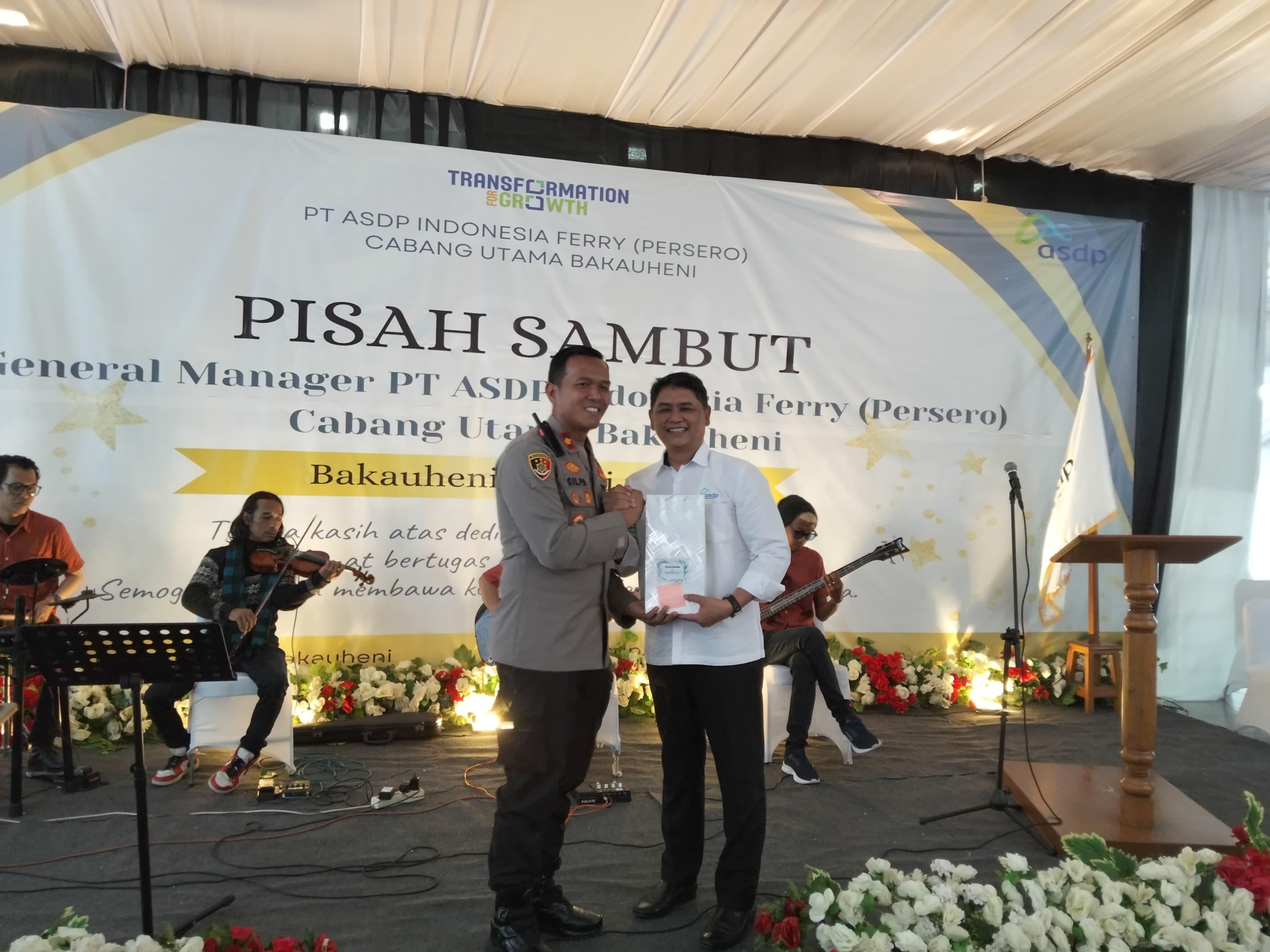 Tongkat Estafet GM ASDP Bakauheni Resmi Berganti, Wakapolres Lampung Selatan Hadiri Pisah Sambut