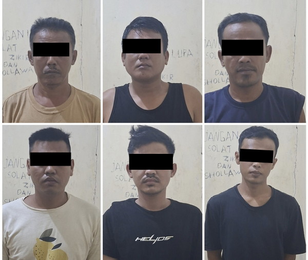 Polsek Sekampung Polres Lampung Timur Ungkap Kasus Perjudian, Enam Pelaku Diamankan