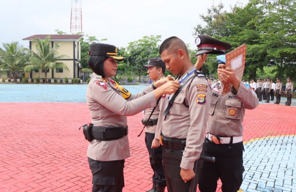 Polres Pesawaran Gelar Apel Penyambutan Siswa Latja Diktukba Polri Gelombang II T.A. 2024