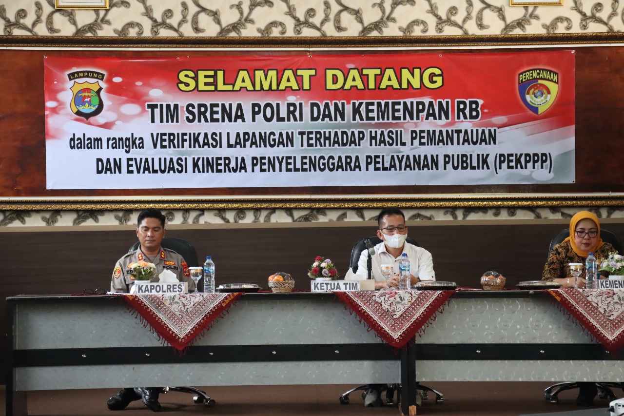 Evaluasi kinerja Yanlik di Polres Lampung Selatan oleh Srena Polri dan Kemenpan-RB
