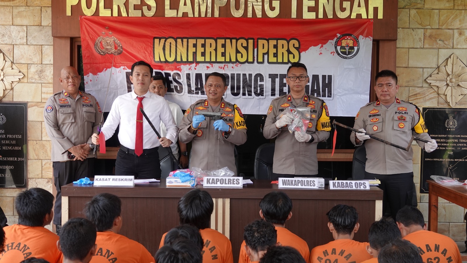 Hasil Operasi Sikat Krakatau 2024, Polres Lampung Tengah Berhasil Amankan 79 Orang Tersangka