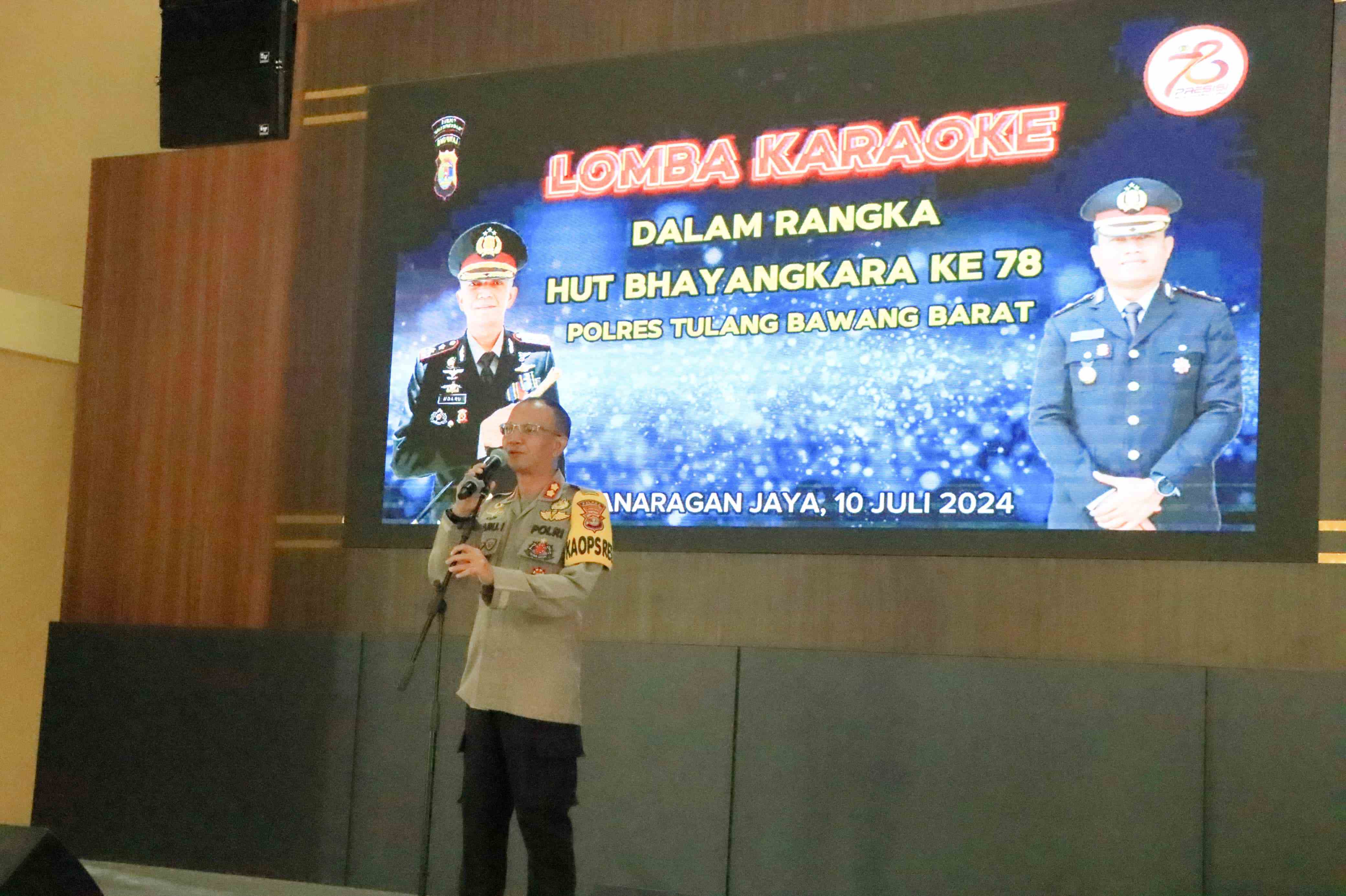 Polres Tulang Bawang Barat Melaksanakan Lomba Karaoke HUT Bhayangkara Ke-78