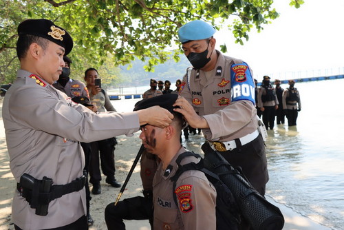 36 Bintara Remaja Polresta Bandar Lampung Mengikuti Pembinaan Tradisi