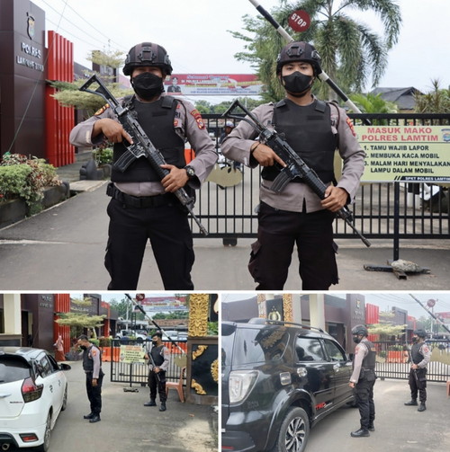 Tanggapi Tragedi Bom Bunuh Diri di Bandung, Polres Lampung Timur Peketat Penjagaan